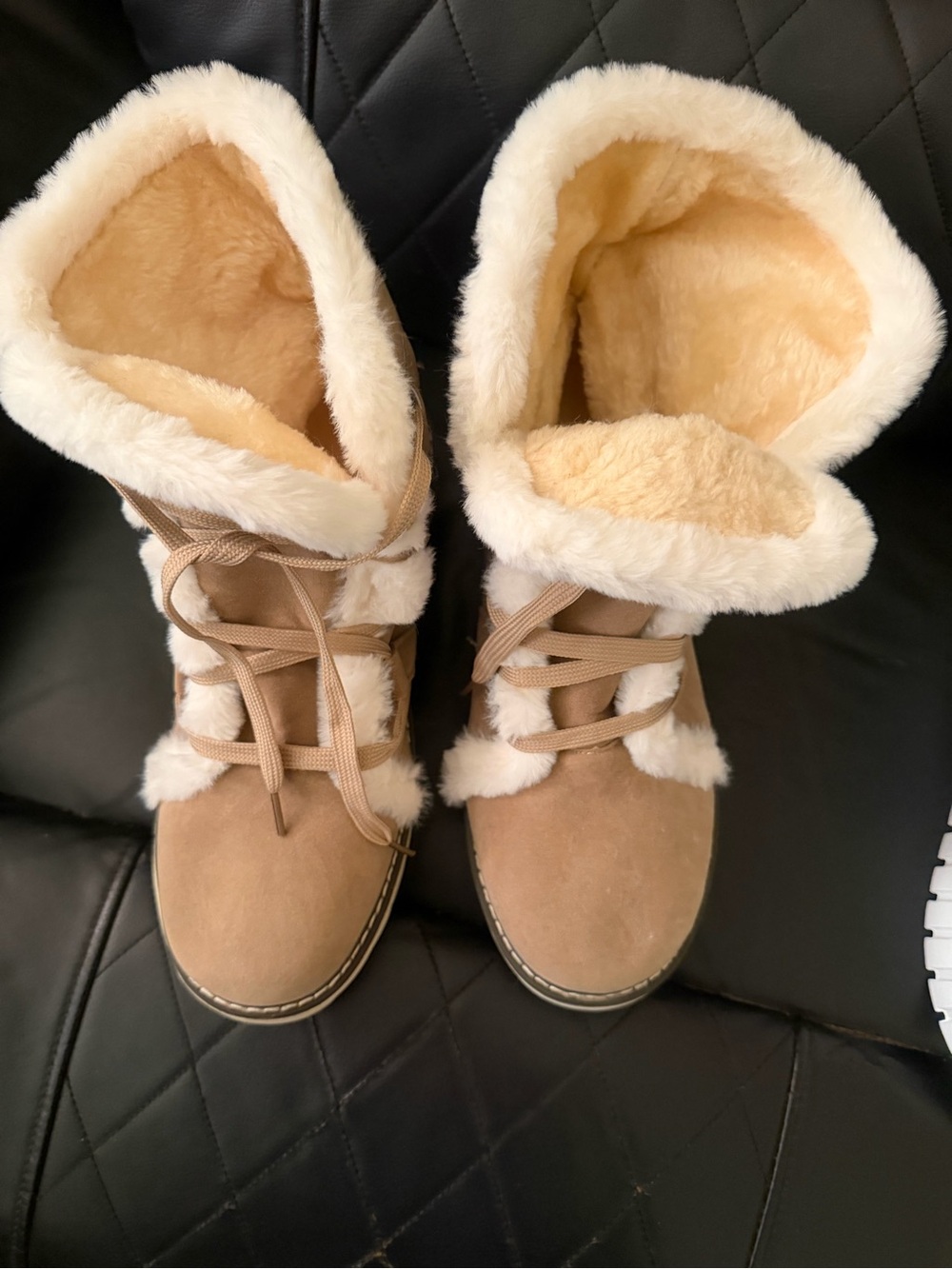 Faux Fur Lined Tan Women's Winter Boots